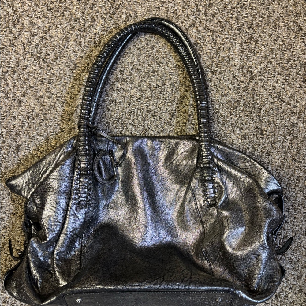 Salvatore Ferragamo Silver Bag with Braided Handles